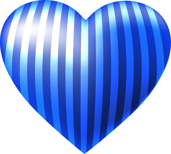 Striped Blue Heart Illustration