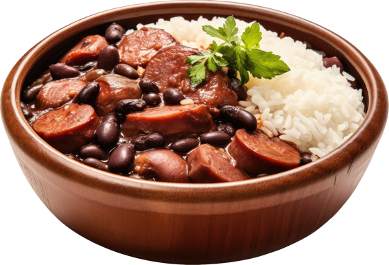 Traditional Brazilian feijoada food